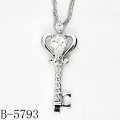 New Design Micro Setting 925 Sterling Silver Key Pendant. (B-5798)